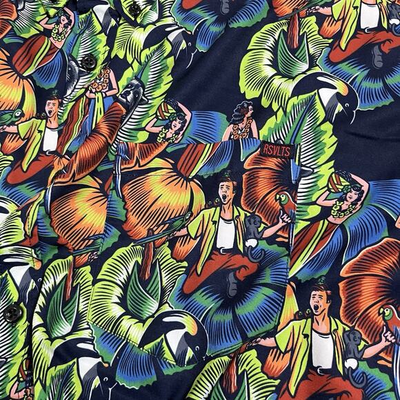 RSVLTS Shirt Mens 3XL Tom Ace Ventura Short Sleeve Movie Hawaiian Roosevelts - Picture 7 of 11